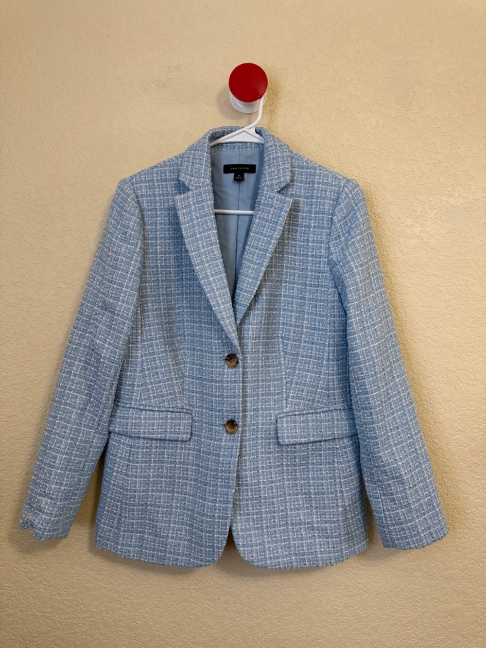 Ann Taylor Sky Blue Tweed Blazer